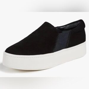 VINCE Women's Warren Slip-on Platform Black
Suede Sneakers Size 8M